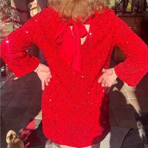 Elegant Red Sequin Dress